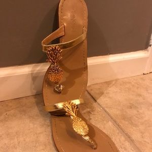 Lily Pulitzer limited edition pineapple sandals